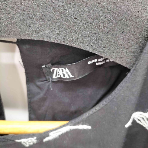 ザラ ZARA エンブロイダリーポプリンワンピース レディース import:S
