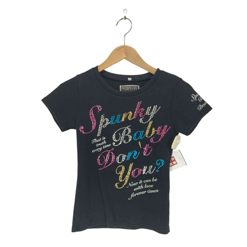 sky bomber mini ラインストーンデザイン S/S チビ Tシャツ Y2K レディース S