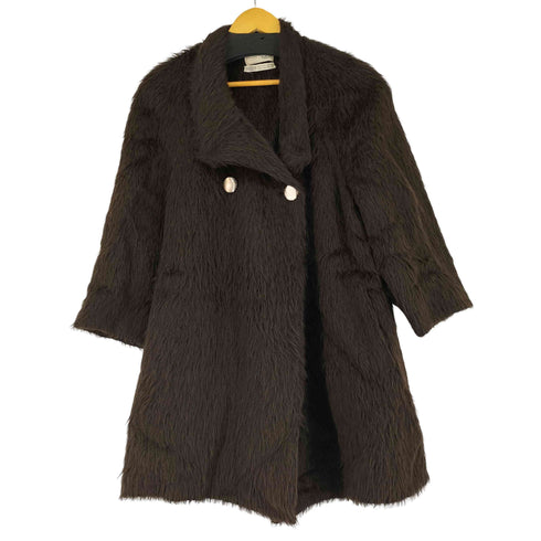 アニオナ AGNONA 90S MADE IN ITALY アルパカウール ダブル シャギーコート レディース