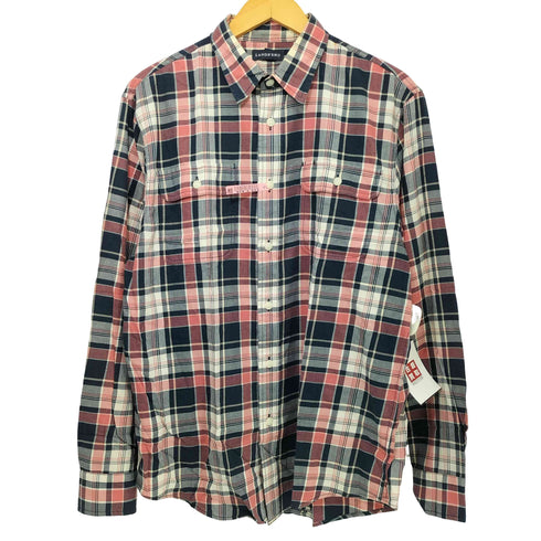 ランズエンド LANDS END L/S コットンチェックシャツ メンズ import:M