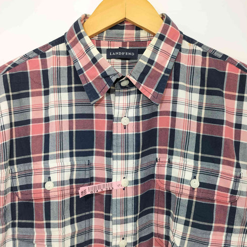 ランズエンド LANDS END L/S コットンチェックシャツ メンズ import:M