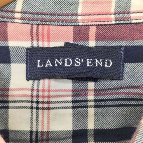 ランズエンド LANDS END L/S コットンチェックシャツ メンズ import:M