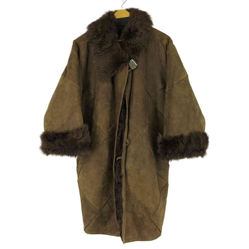 総柄 リアルムートンコート レディース