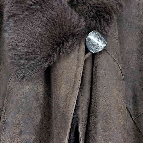 総柄 リアルムートンコート レディース