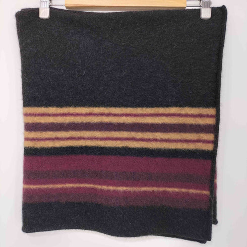 MERINOMINK ニュージーランド製 ストライプ マフラー レディース