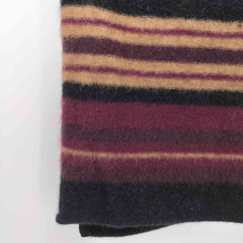 MERINOMINK ニュージーランド製 ストライプ マフラー レディース