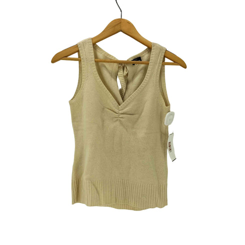 バーバリーブルーレーベル BURBERRY BLUE LABEL アシンメトリー ボタン 2WAY リボン ウール ニット ベスト レディース EUR:38