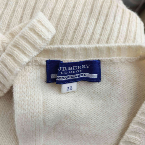 バーバリーブルーレーベル BURBERRY BLUE LABEL アシンメトリー ボタン 2WAY リボン ウール ニット ベスト レディース EUR:38