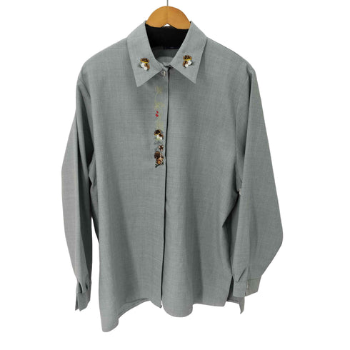 MALTEX 刺繍デザイン 比翼 ロングスリーブシャツ メンズ XXL