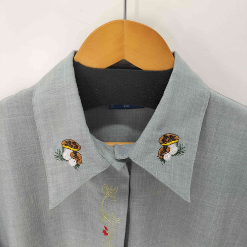 MALTEX 刺繍デザイン 比翼 ロングスリーブシャツ メンズ XXL