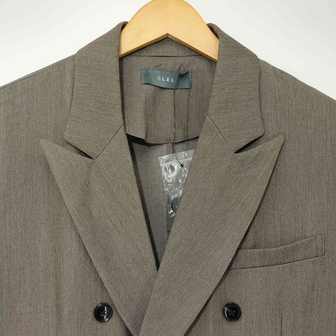 クレイル CLEL Back Brushed TR Double Breasted Short Sleeve Tailored Jacket メンズ import:XS