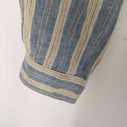 ノーティカ NAUTICA 80-90s ストライプ柄 ロゴ刺繍 ボタンダウンロングスリーブシャツ メンズ import:L