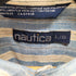 ノーティカ NAUTICA 80-90s ストライプ柄 ロゴ刺繍 ボタンダウンロングスリーブシャツ メンズ import:L