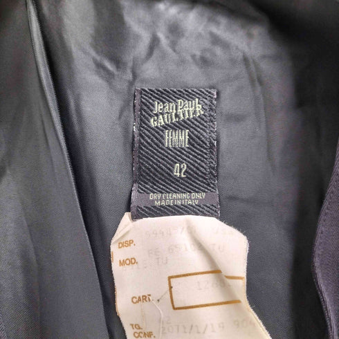 ジャンポールゴルチエフェム Jean Paul GAULTIER FEMME 90-00S イタリア製 ウール ポリ 4B ベスト ノースリーブ ワンピース LAMPOジップ レディース EUR:42