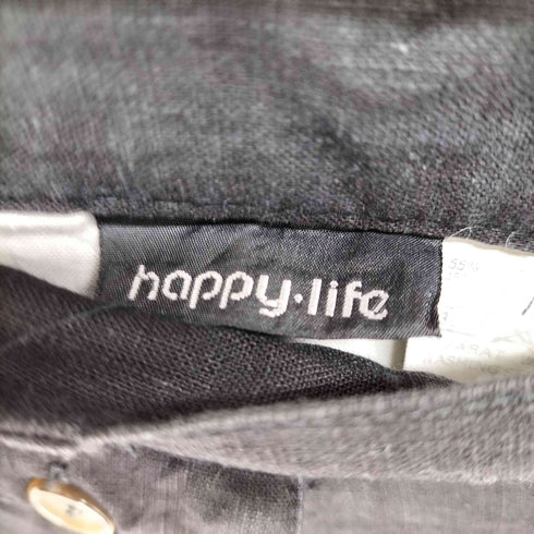 happy-life リネン混 3タック スラックス メンズ 50