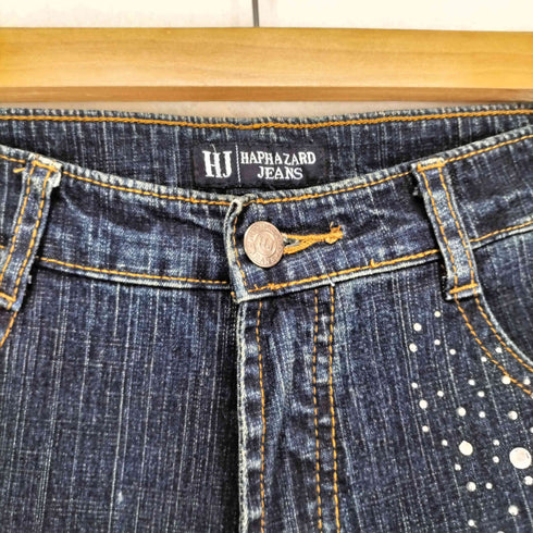ラインストーンフレアデニムパンツ Y2K レディース