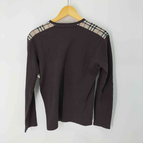 バーバリーブラックレーベル BURBERRY BLACK LABEL ホース刺繍 ショルダーノバチェック Vネックカットソー レディース 2