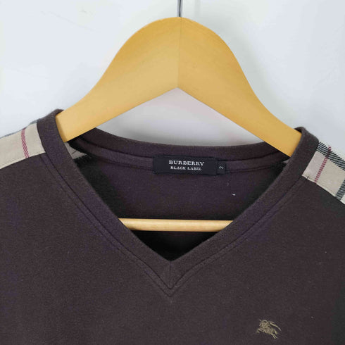 バーバリーブラックレーベル BURBERRY BLACK LABEL ホース刺繍 ショルダーノバチェック Vネックカットソー レディース 2