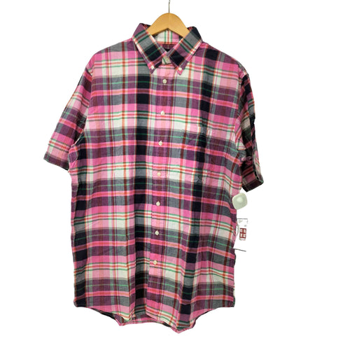 ランズエンド LANDS END BD S/S チェックシャツ メンズ import:M