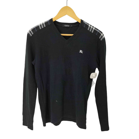 バーバリーブラックレーベル BURBERRY BLACK LABEL ホース刺繍 ショルダーノバチェック Vネックカットソー レディース 2