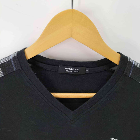 バーバリーブラックレーベル BURBERRY BLACK LABEL ホース刺繍 ショルダーノバチェック Vネックカットソー レディース 2