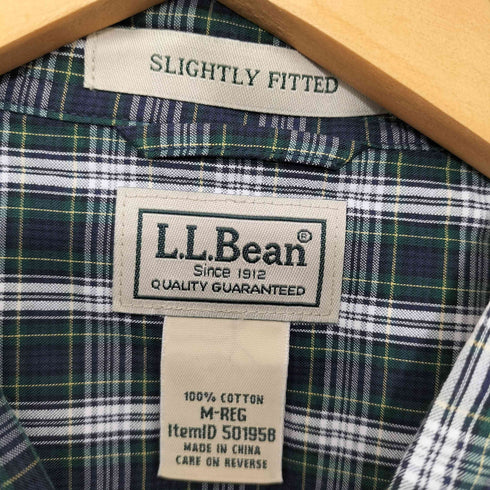 エルエルビーン L.L.Bean SLIGHTLY FITTED S/S チェックシャツ メンズ import:M