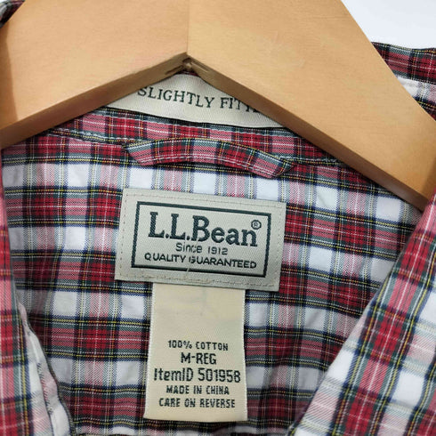 エルエルビーン L.L.Bean SLIGHTLY FITTED S/S チェックシアサッカーシャツ メンズ import:M