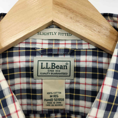 エルエルビーン L.L.Bean SLIGHTLY FITTED S/S チェックシアサッカーシャツ メンズ import:M