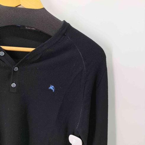 バーバリーブラックレーベル BURBERRY BLACK LABEL ホース刺繍 ヘンリーネックニット レディース 2