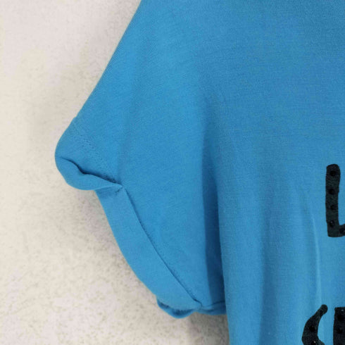 ラインストーンメッセージプリントチビTシャツ Y2K レディース