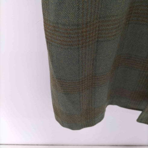 GREEN CLOTHIERS 推定60-70s USA製 Amalgamated Clothing Workers of America チェック柄 ステンカラーコート メンズ