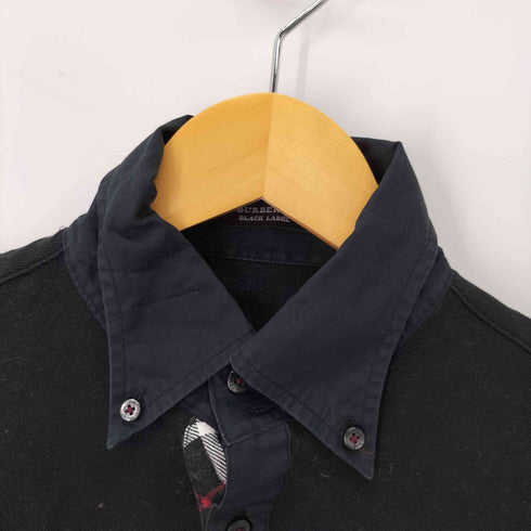 バーバリーブラックレーベル BURBERRY BLACK LABEL ホース刺繍 鹿の子ドッキングシャツ メンズ 2