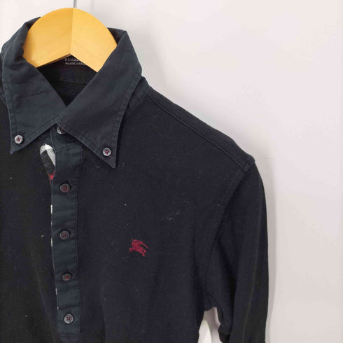 バーバリーブラックレーベル BURBERRY BLACK LABEL ホース刺繍 鹿の子ドッキングシャツ メンズ 2