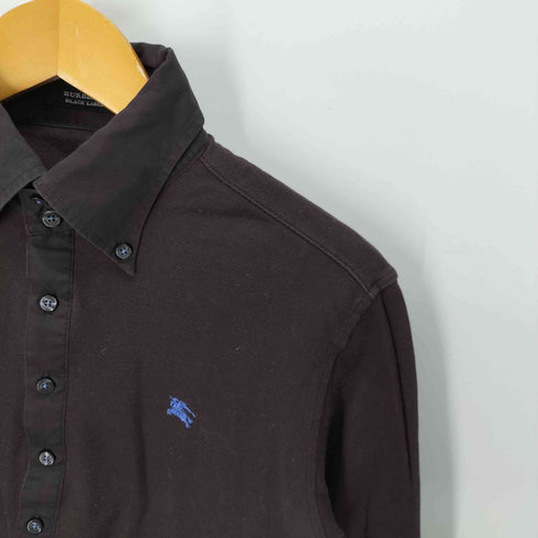 バーバリーブラックレーベル BURBERRY BLACK LABEL ホース刺繍 鹿の子ドッキングシャツ メンズ 2