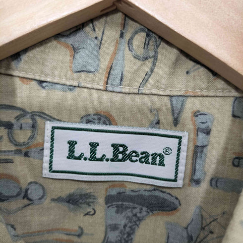 エルエルビーン L.L.Bean 70-80S 総柄 L/S シャツ メンズ import:M