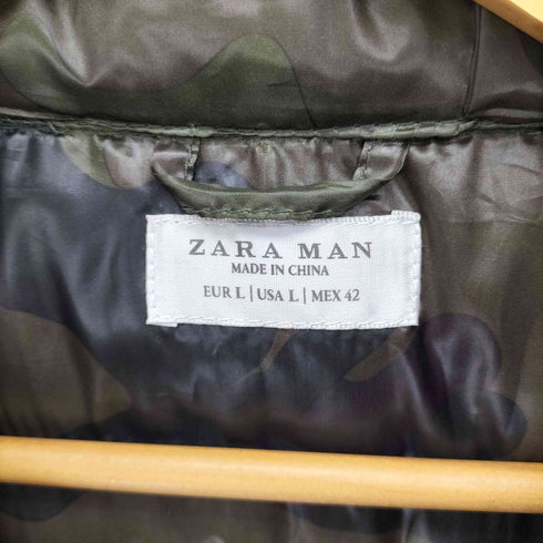 ザラ ZARA ジップアップ 中綿 ベスト カモ メンズ import:L