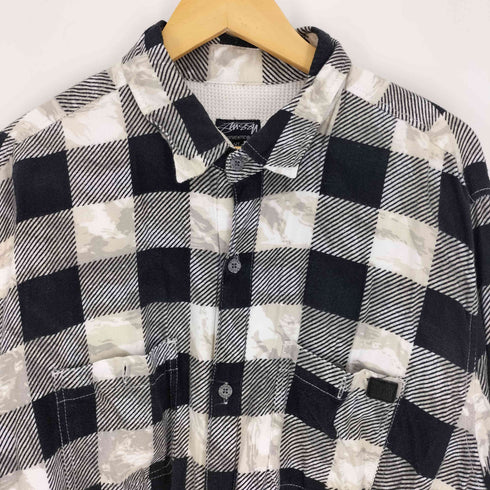 ステューシー Stussy 00S AUTHENTICタグ チェック シャツ ジャケット ワーク 裏地サーマル メンズ import:XL