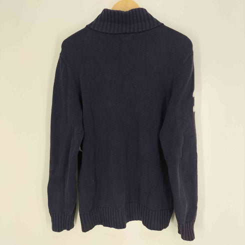 ポロバイラルフローレン Polo by RALPH LAUREN 90S ビックポニー 刺繍 ボトルネック ジップアップ ニット カーディガン ジャケット ユニセックス メンズ import:XL