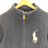 ポロバイラルフローレン Polo by RALPH LAUREN 90S ビックポニー 刺繍 ボトルネック ジップアップ ニット カーディガン ジャケット ユニセックス メンズ import:XL