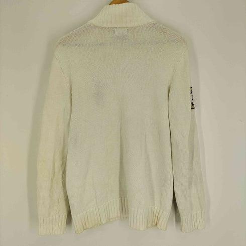 ポロバイラルフローレン Polo by RALPH LAUREN 90S ビックポニー 刺繍 ボトルネック ジップアップ ニット カーディガン ジャケット ユニセックス メンズ import:XL