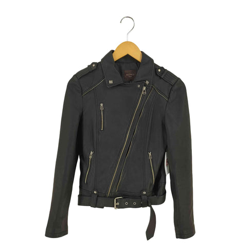 ロボ ROBO SHEEP LEATHER ダブルライダースジャケット レディース import:S