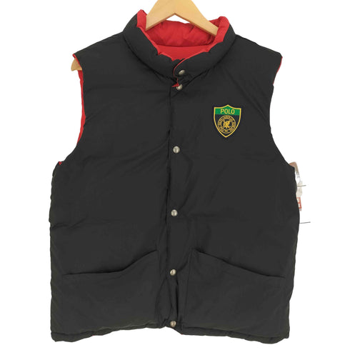 ポロバイラルフローレン Polo by RALPH LAUREN 90-00S エンブレムワッペン ポニー刺繍 ジップアップ ダウンベスト リバーシブル ユニセックス メンズ import:XL