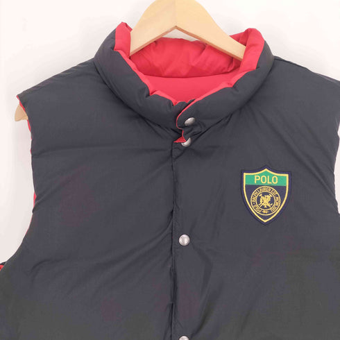 ポロバイラルフローレン Polo by RALPH LAUREN 90-00S エンブレムワッペン ポニー刺繍 ジップアップ ダウンベスト リバーシブル ユニセックス メンズ import:XL