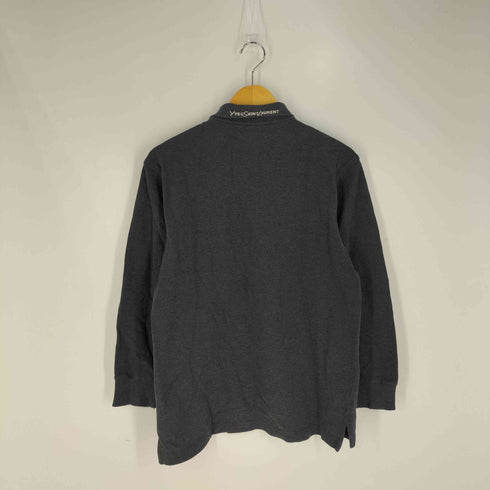 イブサンローランプールオム Yves Saint Laurent Pour Homme 襟ロゴ入り 長袖 ポロシャツ メンズ import:M