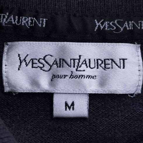 イブサンローランプールオム Yves Saint Laurent Pour Homme 襟ロゴ入り 長袖 ポロシャツ メンズ import:M