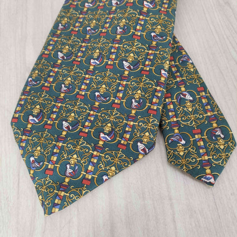 サルヴァトーレフェラガモ Salvatore Ferragamo 鳥柄シルクネクタイ メンズ