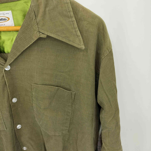 マンハッタン Manhattan 60s コーデュロイ 開襟 オープンカラー シャツ メンズ import:XL