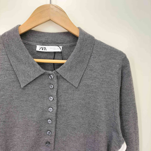 ザラ ZARA プレーンニットポロセーター レディース JPN:L