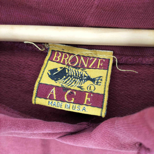 ブロンズ BRONZE 90s AGE USA製 両面プリント プルオーバーパーカー メンズ