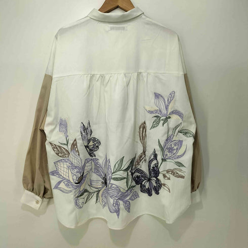 スカラー ScoLar 刺繍デザイン L/S ブラウス レディース import:M